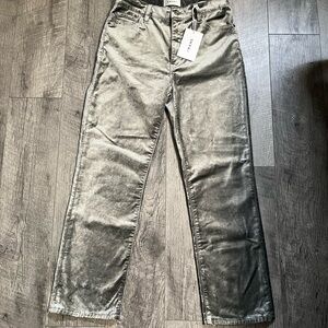 NEW GRAY SILVER VELVET FRAME PANTS SIZE 27